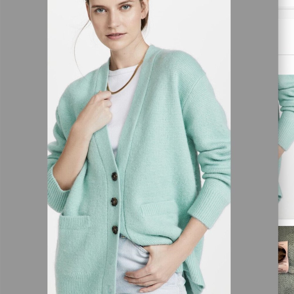 RE/DONE 90s Oversized 90s V-Neck Cardigan Spearmint- Size Small